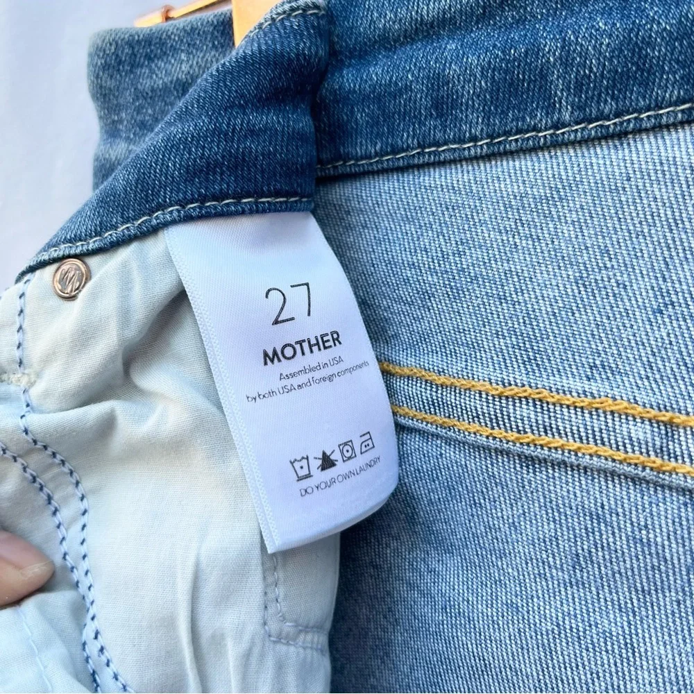 MOTHER | HIGH WAISTED LOOKER ANKLE FRAYED HEMLINE JEAN IN BIG SKY WASH SIZE 27 - Picture 8 of 9